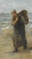 A Fisherwoman On The Beach - Jozef Israels