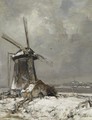 A Windmill In A Snow Covered Landscape 2 - Louis Apol