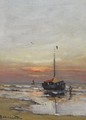 A Bomschuit In The Breakers At Sunset - Gerhard Arij Ludwig Morgenstje Munthe