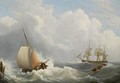 Sailing Vessels Off The Coast - Martinus Schouman