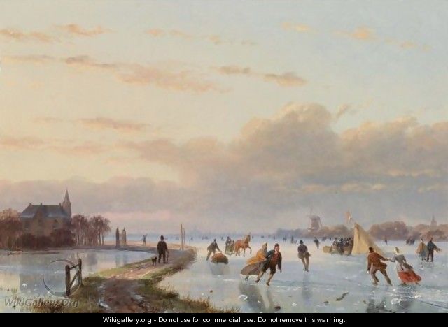 Skaters On The Ice Near A 
