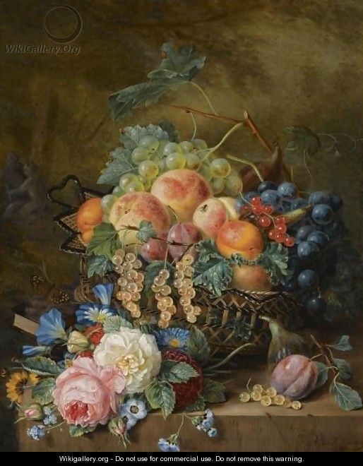 A Still Life With Fruit And Flowers - Adriana Van Ravenswaay