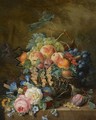 A Still Life With Fruit And Flowers - Adriana Van Ravenswaay