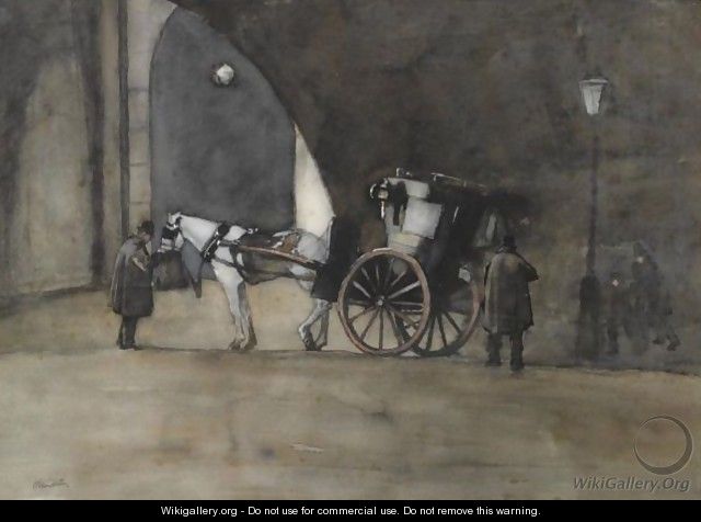 A Carriage At Waterloo Bridge, London - Willem Witsen