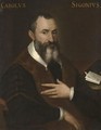 Portrait Of Carlo Sigonio, Half Length, Seated, Wearing A Black And Brown Coat With A White Collar - (after) Bartolomeo Passerotti