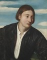 Portrait Of A Young Man, Head And Shoulders, Wearing A Black Satin Doublet And A White Shirt - (after) Jacopo D'Antonio Negretti (see Palma Giovane)