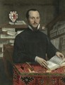 Portrait Of A Scholar In His Library, Half Length, Holding A Book - (after) Federico Fiori Barocci