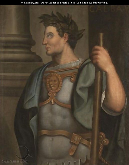 Portrait Of The Emperor Galba, Half-Length Standing In Profile, Wearing A Laurel Wreath - (after) Bernardino Campi