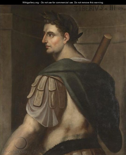 Portrait Of The Emperor Tiberius, Half-Length Standing In Profile, Wearing A Laurel Wreath - (after) Bernardino Campi