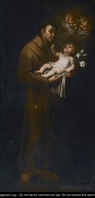 Saint Anthony Of Padua And The Christ Child - (after) Giovanni Danedi