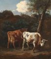 Two Cows Resting Under A Tree In A Landscape - (after) Adriaen Van De Velde