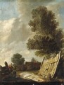 A Landscape With Travellers Resting In The Foreground - (after) Jan Van Goyen