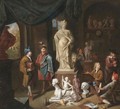 Active In The Hague In The 17th Century A Patron Surveying A Sculptor's Studio - Nicolaes Van Den Bosch