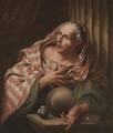 An Elderly Fortune-Teller - (after) Giovanni Battista Langetti