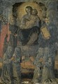 Madonna And Child With Saint Joseph And Another Male Saint, Possibly Saint Ignatius Of Loyola, Together With Penitents - Italian School