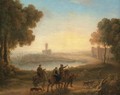 A Classical Landscape With Figures In The Foreground - (after) Claude Lorrain (Gellee)