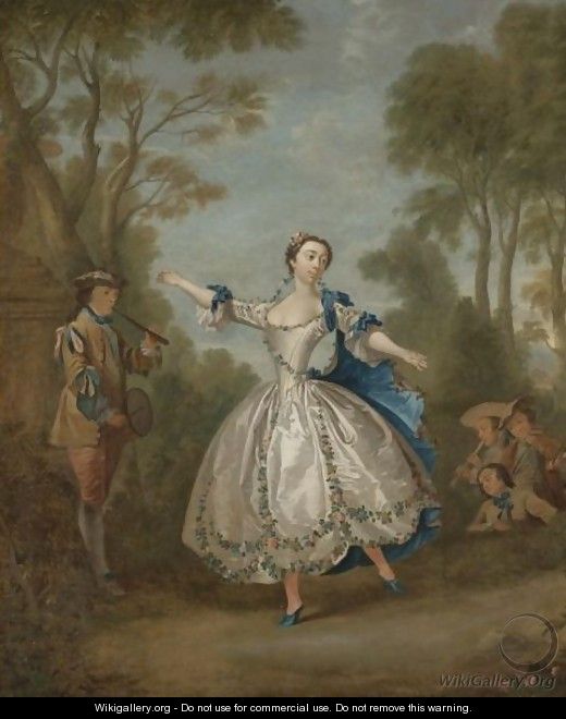 A Landscape With An Elegantly-Dressed Lady Dancing Beside Musicians - (after) Lancret, Nicolas