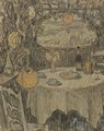 La Table Sous La Tonnelle - Henri Eugene Augustin Le Sidaner