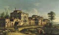 Veduta Di Un Borgo Con Palazzo Gentilizio - (after) Michele Marieschi