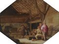 A Barn Interior With Peasants Conversing And Playing Ball - Bartholomeus Molenaer