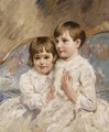 Portrait Of Two Young Girls - James Mcbey