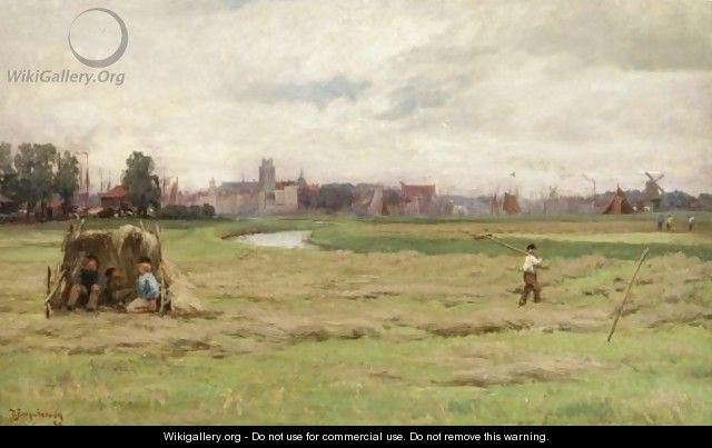 Hay Scene At Dordrecht - David Farquharson