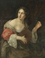 A Young Woman Playing The Lute - Flemish School