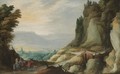 An Extensive Rocky Landscape With Travellers On A Path In The Foreground - Joos De Momper