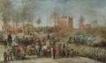 A Winter Landscape With Soldiers Defending A Town - Pieter Snayers