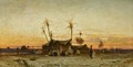 An Arab Encampment At Sunset - Hermann David Solomon Corrodi