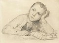 Study For 'Writting Boy' - Albert Anker