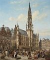 The Flower Market In The Grande Place, Brussels - Cornelis Christiaan Dommelshuizen