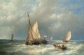 Stormy Sea With Ships - Abraham Hulk Snr