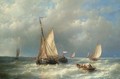 Stormy Sea With Ships - Abraham Hulk Snr
