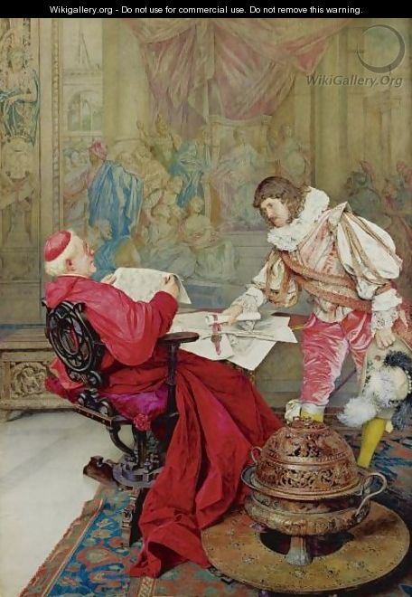 A Musketeer Presenting A Petition For The Pope To The Cardinal Secretary Of State - Guiseppe Signorini