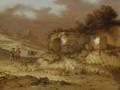 A Landscape With Ruins And Figures Driving A Donkey - Jacobus Sibrandi Mancadan