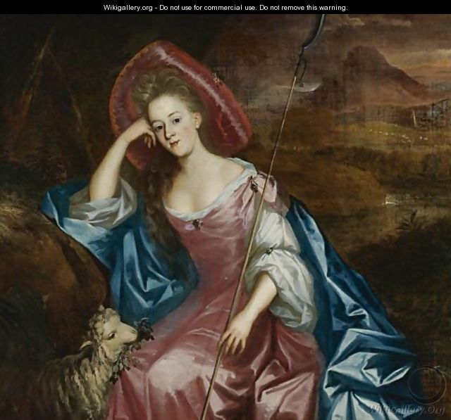 Portrait Of A Lady As A Shepherdess - (after) Jan Mytens