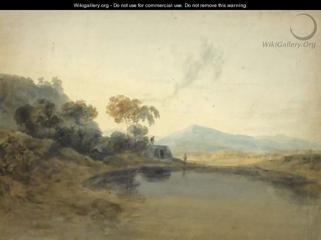 Open Landscape With A Kiln And Mountains Beyond - Joseph Mallord William Turner