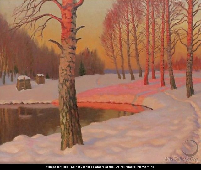 Winter Sunset - Mikhail Markianovich Germanshev
