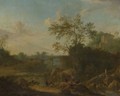 Landscape With Figures By A River - Dutch School
