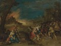 Soldiers Attacking Peasants Before A Burning Village (The Horrors Of War) - Frans the younger Francken