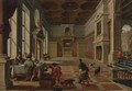 Interior Of A Palace With Elegant Figures Dining (Parable Of Lazarus And The Rich Man) - Bartholomeus Van Bassen