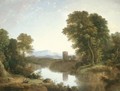 Landscape With River And Castle Ruin Beyond - William Traies
