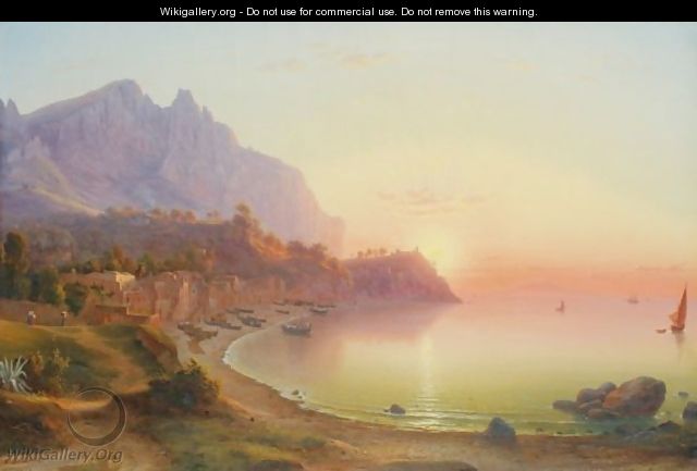 Vue De La Cote Italienne, Probablement Capri - Johann-Rudolf Buhlmann