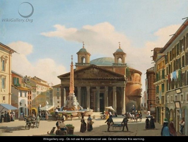 Vue Du Pantheon A Rome - Guiseppe Canella