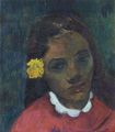 Tete De Tahitienne Or La Fleur Qui Ecoute - Paul Gauguin