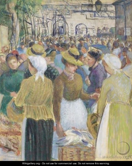 Marche A La Volaille A Gisors - Camille Pissarro