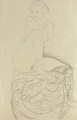 Mit Aufgestelltem Rechten Bein Sitzender Akt (Seated Nude With Raised Right Leg) - Gustav Klimt