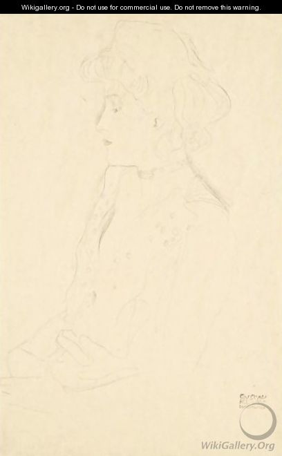 Brustbild Im Profil Nach Links (Woman In Profile Facing Left) - Gustav Klimt