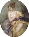 Nude With Shawl - Vitaly Gavrilovich Tikhov